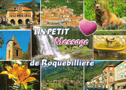 CPM - ALPES MARITIMES - UN PETIT MESSAGE DE ROQUEBILLIERE - MULTIVUES - MARMOTTE - Roquebilliere