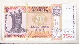 Moldova Moldavia 200 Lei 2015 Dragutanu Circulated - Moldavie