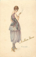 Illustrateurs -ref-C35- Illustrateur Bompard - Femme Fumant Une Cigarette - Italie - - Bompard, S.