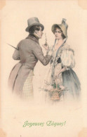 FÊTES ET VOEUX - Joyeuses Pâques - Couple - Carte Postale Ancienne - Pâques