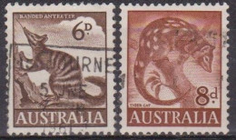 Marsupiaux - Faune - Fourmilier Rayé, Dayure Tacheté - AUSTRALIE - N° 253-253b - 1959 - Oblitérés