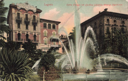 SUISSE - Lugano - Jet D'eau Dans Le Jardin Public De L'Hôtel Americana - Colorisé - Carte Postale Ancienne - Lugano
