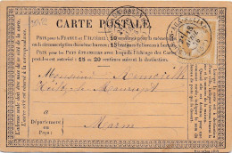 35429# CERES CARTE PRECURSEUR Obl ROSIERES AUX SALINES 18 AVRIL 1876 T17 MEURTHE ET MOSELLE HEILTZ LE MAURUPT MARNE - Precursor Cards