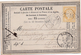 35430# CERES CARTE PRECURSEUR Obl GC 2516 MONTREUIL S BOIS 1875 SEINE SAINT DENIS - Cartes Précurseurs