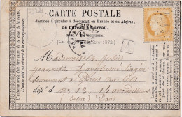 35434# CERES CARTE PRECURSEUR BOITE URBAINE A AU BAS DE NOGENT L'ARTAUD 1875 GC 4454 AISNE - Voorloper Kaarten