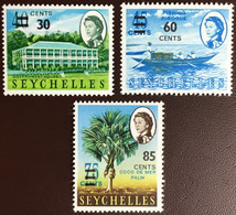 Seychelles 1968 Surcharges Trees MNH - Seychelles (...-1976)