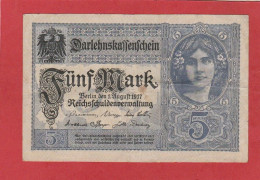 Allemagne -  - 1917 - 5 Mark - Fünf Mark - Berlin - 5 Mark