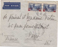 35447# LETTRE PAR AVION Obl TRIPOLI LIBAN 22 III 1939 Pour GENERAL PETIN PARIS Via BEYROUTH LEBANON - Brieven En Documenten