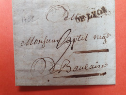 Marque Postale De Lyon Sur Lettre Avec Texte Pour Baucaire En 1782 - J 2 - 1701-1800: Vorläufer XVIII