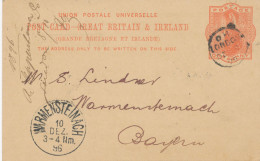 GB 1896 QV 1d Red Printed To Order Postal Stationery Postcard (A. Oppenheimer & Co., Cripplegate, London, E.C.) CDS Thim - Storia Postale