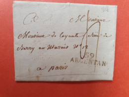 Marque Postale De Argentan Sur Lettre Avec Texte Pour Paris En 1808  - J 5 - 1801-1848: Precursori XIX