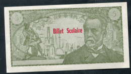 Beau Billet Neuf Scolaire école (5 Francs Pasteur) Specimen à Usage Pédagogique - Années 60 - School Bank Note - Fictifs & Spécimens