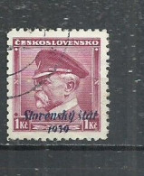 SLOVAKIA 1939 - PRESIDENT T.G. MASARYK - OVERPRINTED . USED  OBLITERE GESTEMPELT USADO - Usados