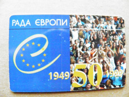 Ukraine Phonecard Chip Council Of Europe-50 Years 1949 1999 2520 Units 90 Calls  - Ucrania