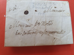 Lettre Cachetée Avec Texte De Ste Marie Du Mont Pour Fouqueville En 1759 - J 13 - 1701-1800: Precursores XVIII