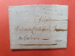 Marque Postale De Caen Sur Lettre Avec Texte De Bretteville Pour Valognes En 1777 - J 22 - 1701-1800: Vorläufer XVIII