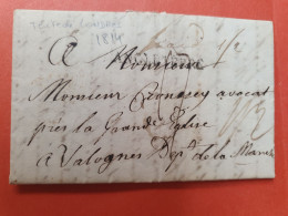 Marque Postale " Angleterre "  Sur Lettre Avec Texte De Londres Pour Valognes En 1814 - J 28 - 1801-1848: Vorläufer XIX