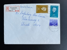NETHERLANDS 1979 REGISTERED LETTER SPIJKENISSE VLINDERVEEN TO BRIELLE 31-01-1979 NEDERLAND AANGETEKEND - Cartas & Documentos
