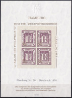 HAMBURG 1978 Mi-Nr. 20 Zum XIX. Weltpostkongress 1978 Nachdruck Vignette - Hambourg