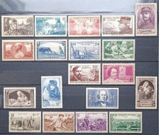FRANCE ANNEE 1940 COMPLETE 19 TIMBRES NEUFS X - 1940-1949
