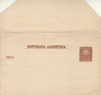 ARGENTINA 1884 WRAPPER UNUSED - Brieven En Documenten