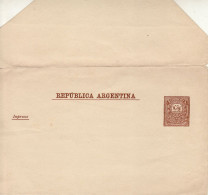 ARGENTINA 1884 WRAPPER UNUSED - Lettres & Documents