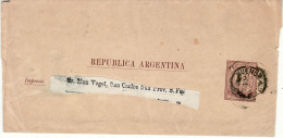 ARGENTINA 1888 WRAPPER SENT TO SANTA FE - Lettres & Documents