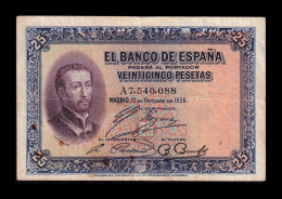 España Spain 25 Pesetas San Francisco Xavier 1926 Pick 71b Con Sello En Seco Serie A Bc/Mbc F/Vf - 25 Peseten