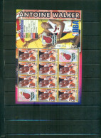 DOMINICA  NBA BASKET ANTOINE WALKER 1 MINI-FEUILLE DE 12 TIMBRES   NEUFA PARTIR DE 2  EUROS - Dominique (1978-...)