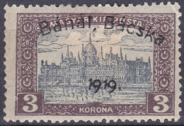 Hongrie Banat Bacska 1919  Mi 17 * Palais (K12) - Banat-Bacska