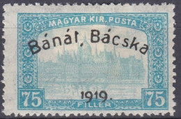 Hongrie Banat Bacska 1919 Mi 13 * Palais (K12) - Banat-Bacska