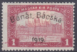 Hongrie Banat Bacska 1919 Mi 15 * Palais (K12) - Banat-Bacska