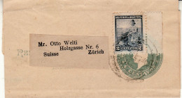 ARGENTINA 1896 WRAPPER SENT TO ZUERICH - Covers & Documents