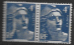 FRANCE N° 717 4F BLEU TYPE MARIANNEDE GANDON TRAINEE BLANCHE SUR LA JOUE NEUF SANS CHARNIERE - Unused Stamps