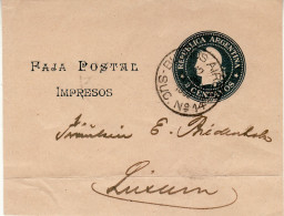 ARGENTINA 1902 WRAPPER SENT TO LUZERN / PART / - Briefe U. Dokumente