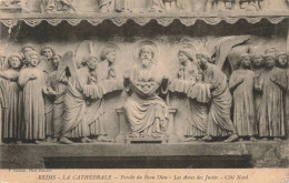 FRANCE - 51 - Reims - La Cathédrale - Porche Du Beau Dieu - Les Ames Des Justes - Carte Postale Ancienne - Reims