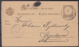 ⁕ Hungary 1894 CROATIA ⁕ Postal Stationery Levelező-lap Karta Dopisnica OSIEK - GJULAVES ( Đulovac ) ⁕ See Scan - Enteros Postales