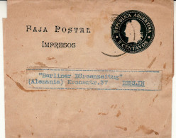 ARGENTINA 1899 WRAPPER SENT TO BERLIN - Brieven En Documenten