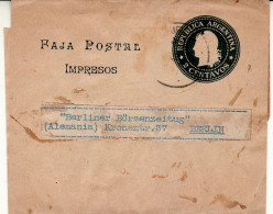 ARGENTINA 1899 WRAPPER SENT TO BERLIN - Briefe U. Dokumente