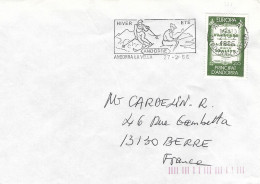 Andorra 1986 La Vella EUROPA CEPT Opera Script Skiing Fishing Slogan Cover - 1985