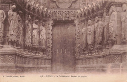 FRANCE - 51 - Reims - La Cathédrale - Portail De Droite - Carte Postale Ancienne - Reims