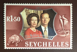 Seychelles 1972 Silver Wedding 1.5r Watermark Inverted MNH - Seychelles (...-1976)