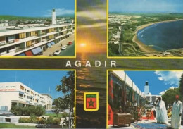 AGADIR, MULTIVUE, VUE GENERALE, LA PLAGE, BANQUE DU MAROC, ARTISANAT COULEUR REF 13857 CHE - Agadir
