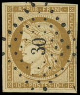 EMISSION DE 1849 - 1    10c. Bistre-jaune Obl. PC 30, TTB - 1849-1850 Ceres