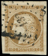 EMISSION DE 1849 - 1a   10c. Bistre-brun, Obl. PC, Marges énormes, TTB. C - 1849-1850 Ceres