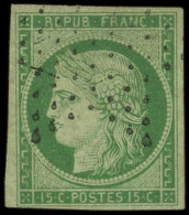 EMISSION DE 1849 - 2    15c. Vert, Oblitéré ETOILE, Frappe Légère, TB/TTB. Br - 1849-1850 Cérès