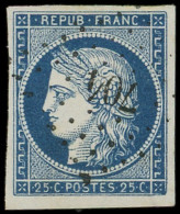 EMISSION DE 1849 - 4a   25c. Bleu Foncé, Belles Marges, Obl. PC 704, Superbe - 1849-1850 Ceres