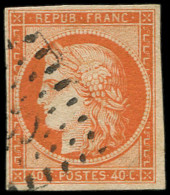 EMISSION DE 1849 - 5    40c. Orange, Obl. PC Léger, TTB. C - 1849-1850 Ceres