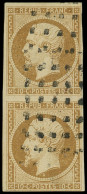 PRESIDENCE - 9    10c. Bistre-jaune, PAIRE Obl. GROS POINTS, TB. S - 1852 Luigi-Napoleone