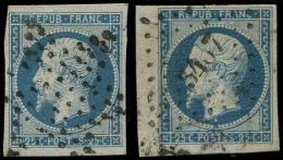 PRESIDENCE - 10   25c. Bleu, 2 Ex. Obl. PC (bdf) Et ETOILE, TB - 1852 Louis-Napoléon